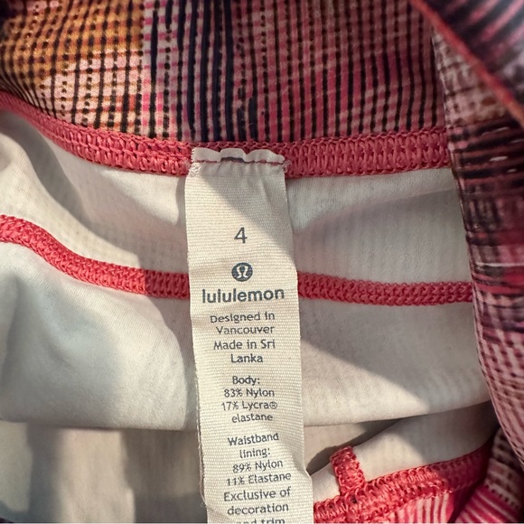 Lululemn Fast And Free High Rise Legging Sun Dazed Multi Pink womens size 4 - Picture 6 of 7